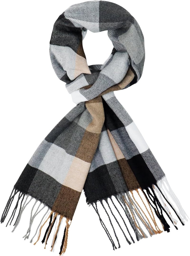 vimate Plaid Scarf for Men Women Super Soft Classic Tartan Checkered Neck Scarves - Image 1